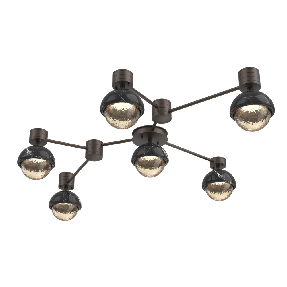 Cabochon Flush Mount Wall Sconce Flat Bronze
