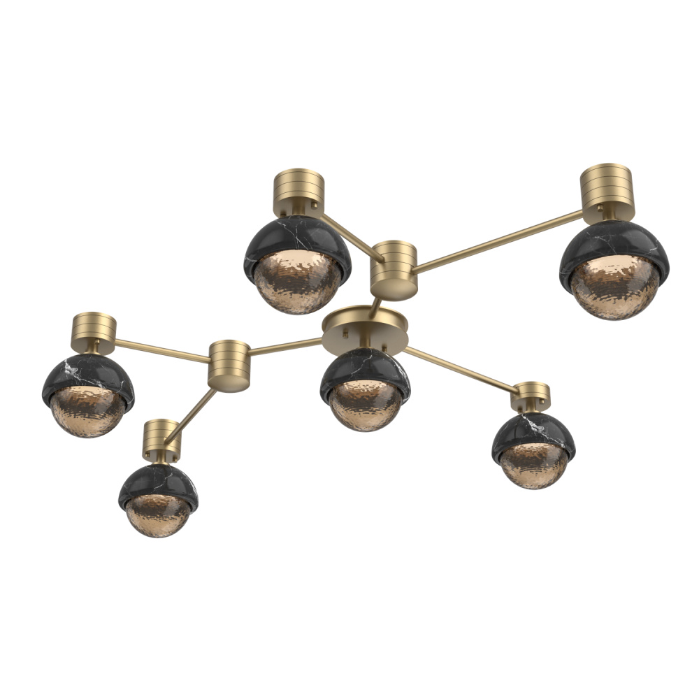 Cabochon Flush Mount Wall Sconce Gilded Brass