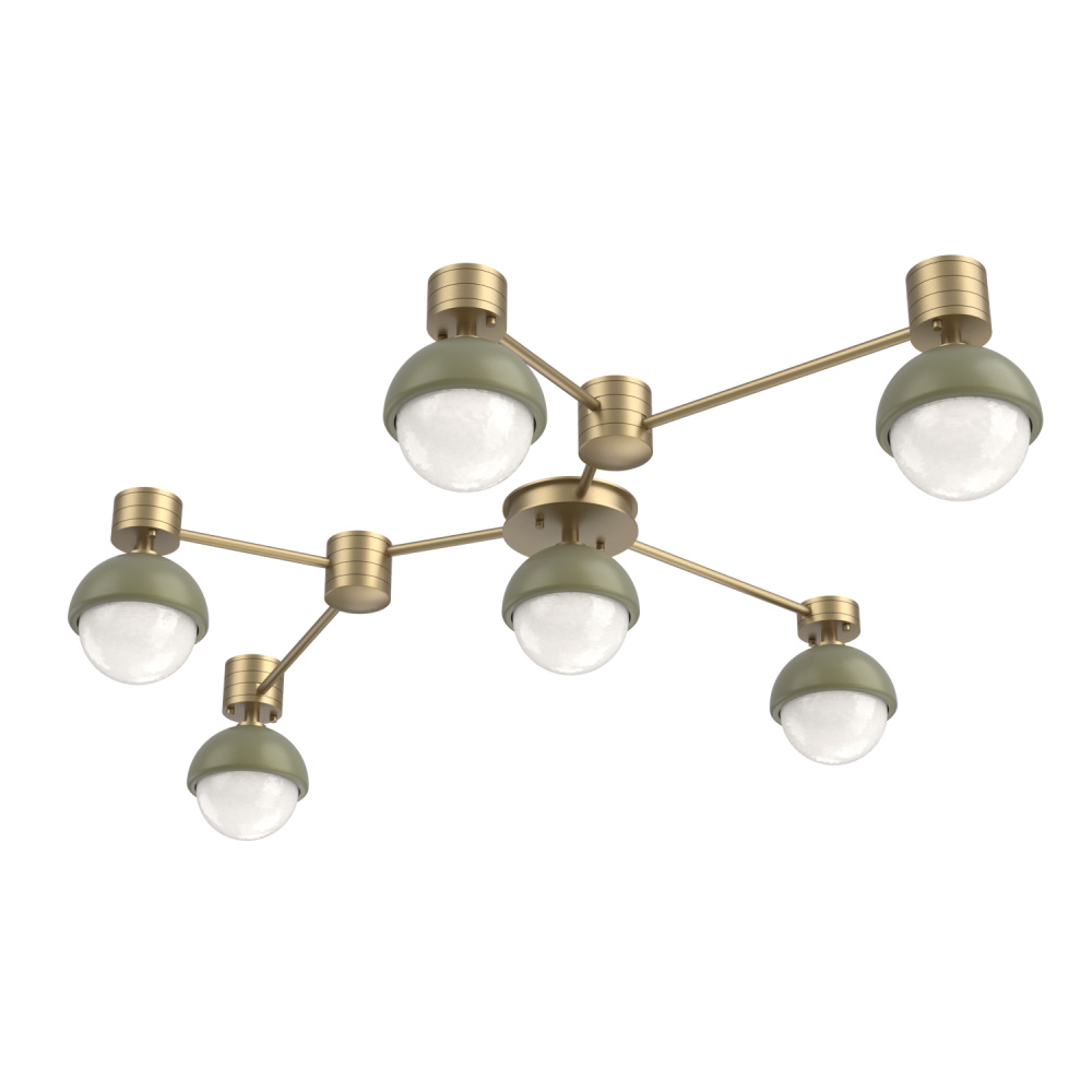 Cabochon Flush Mount Wall Sconce Gilded Brass