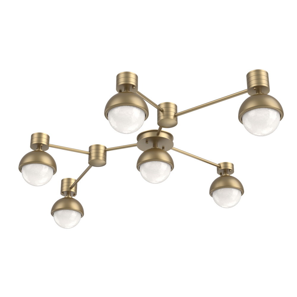 Cabochon Flush Mount Wall Sconce Gilded Brass