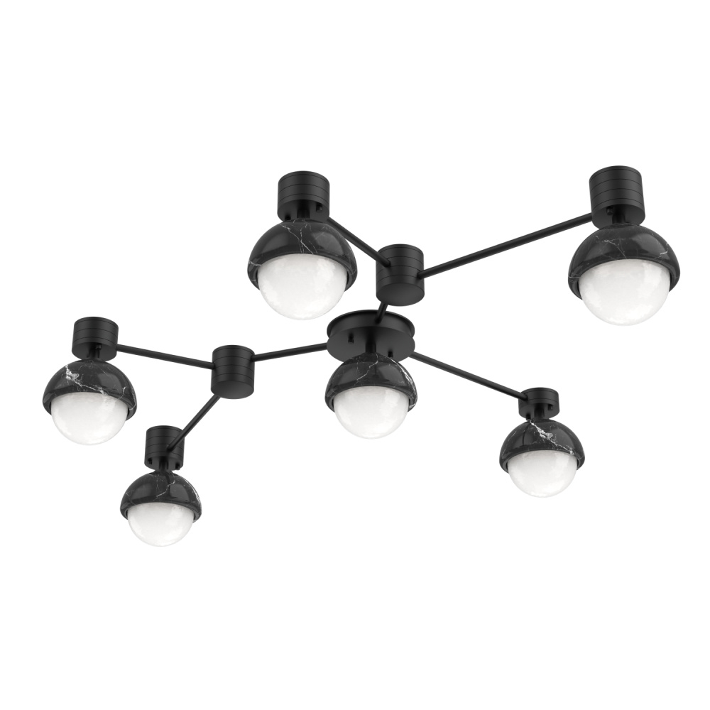 Cabochon Flush Mount Wall Sconce Matte Black