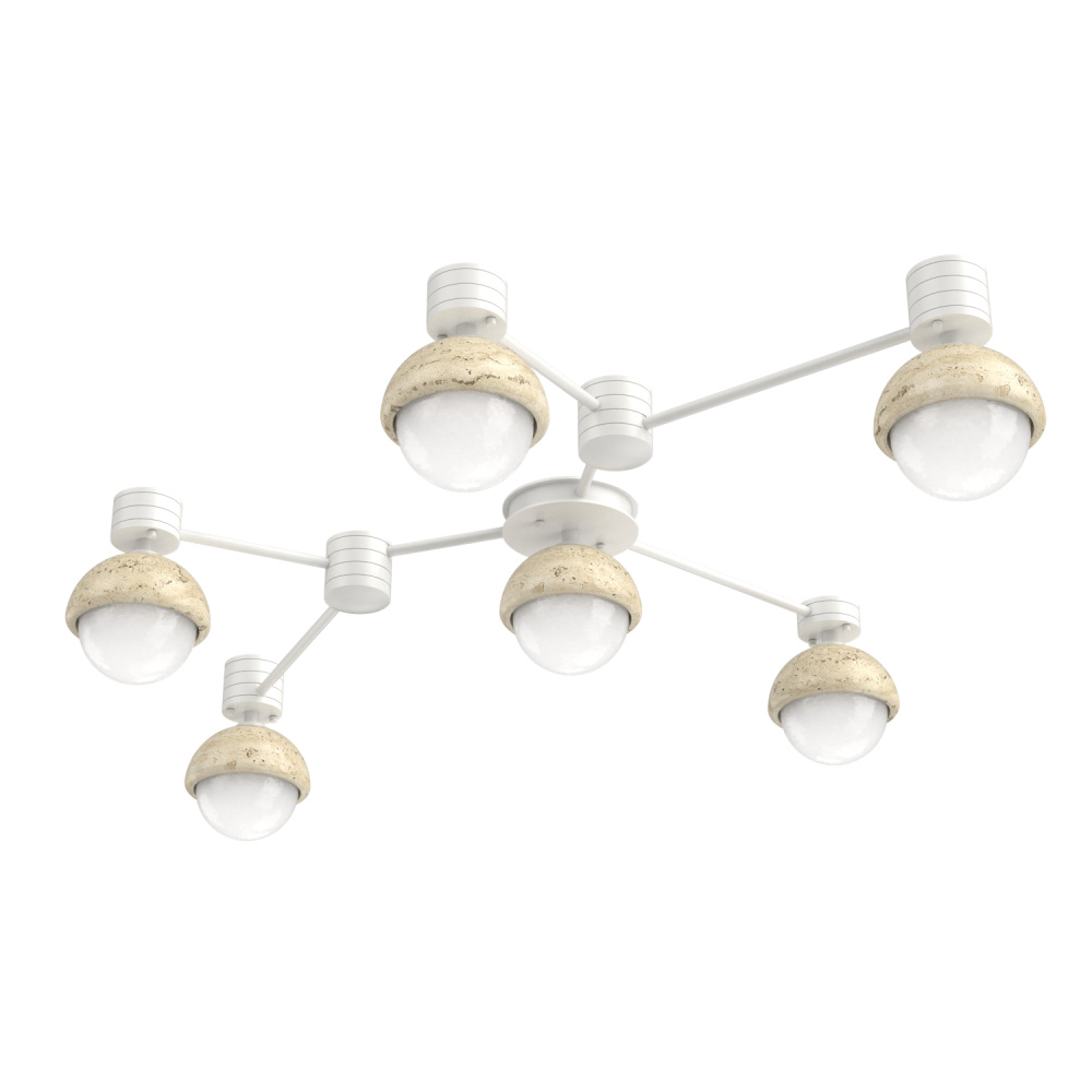 Cabochon Flush Mount Wall Sconce Salt White