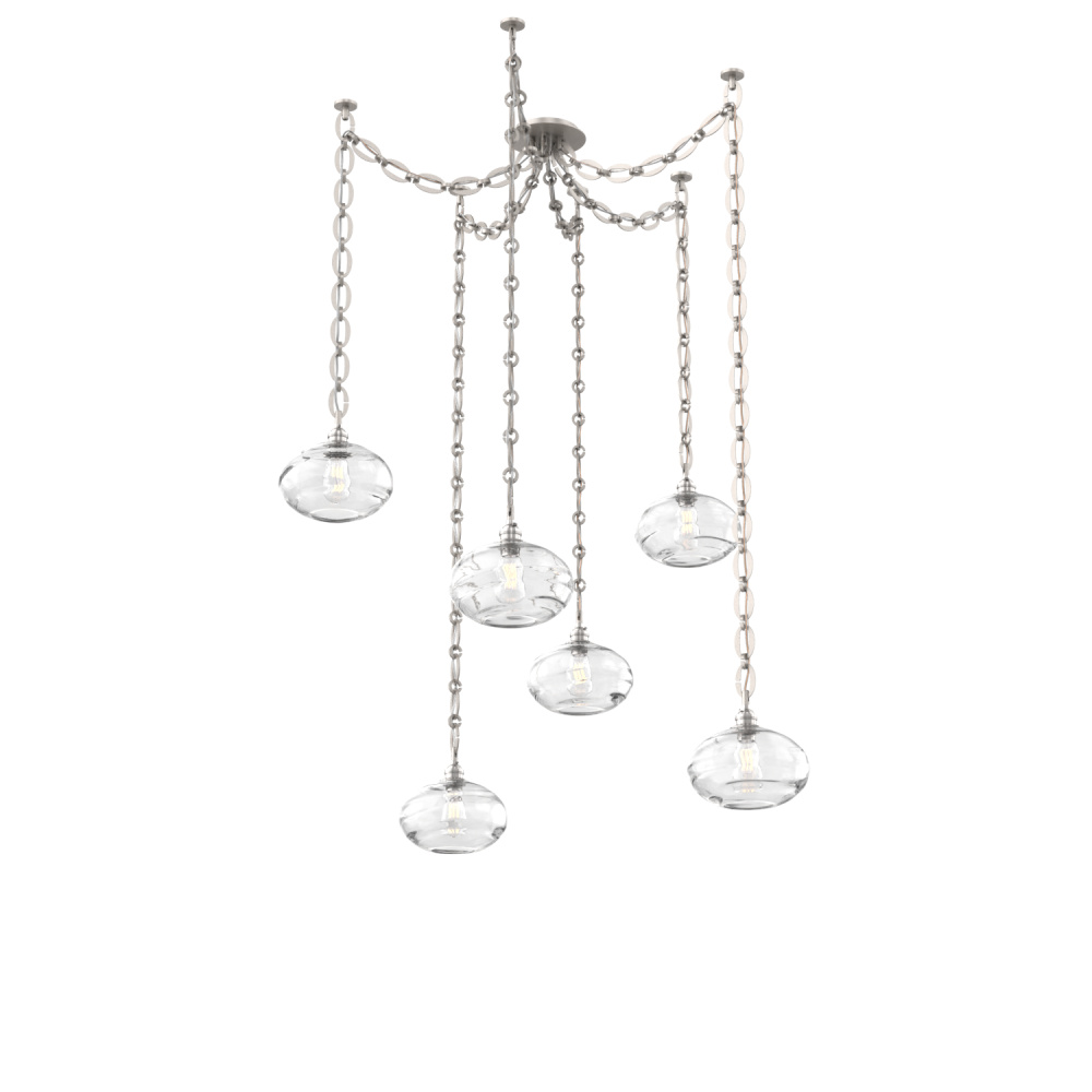 Coppa Multi Light Pendant Multi Port Canopy Beige Silver