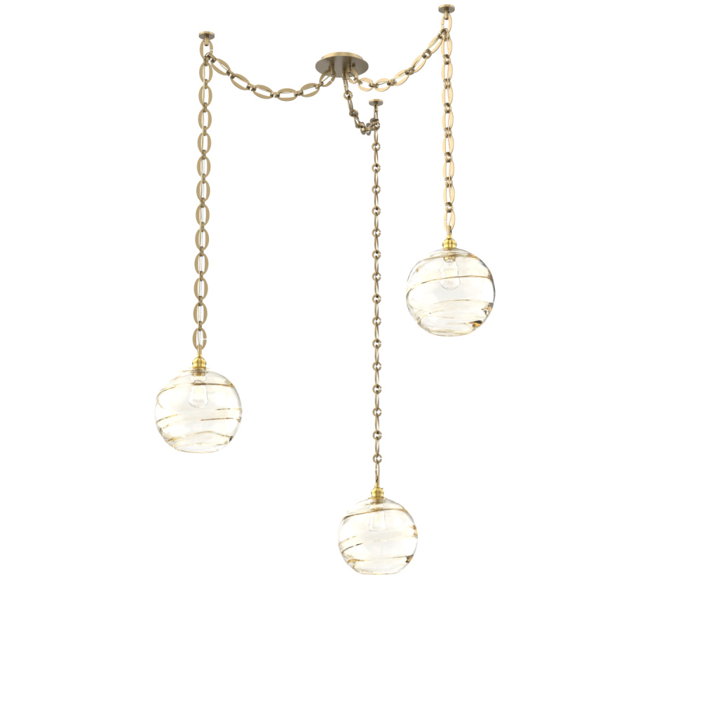 Terra Multi Light Pendant Multi Port Canopy Gilded Brass