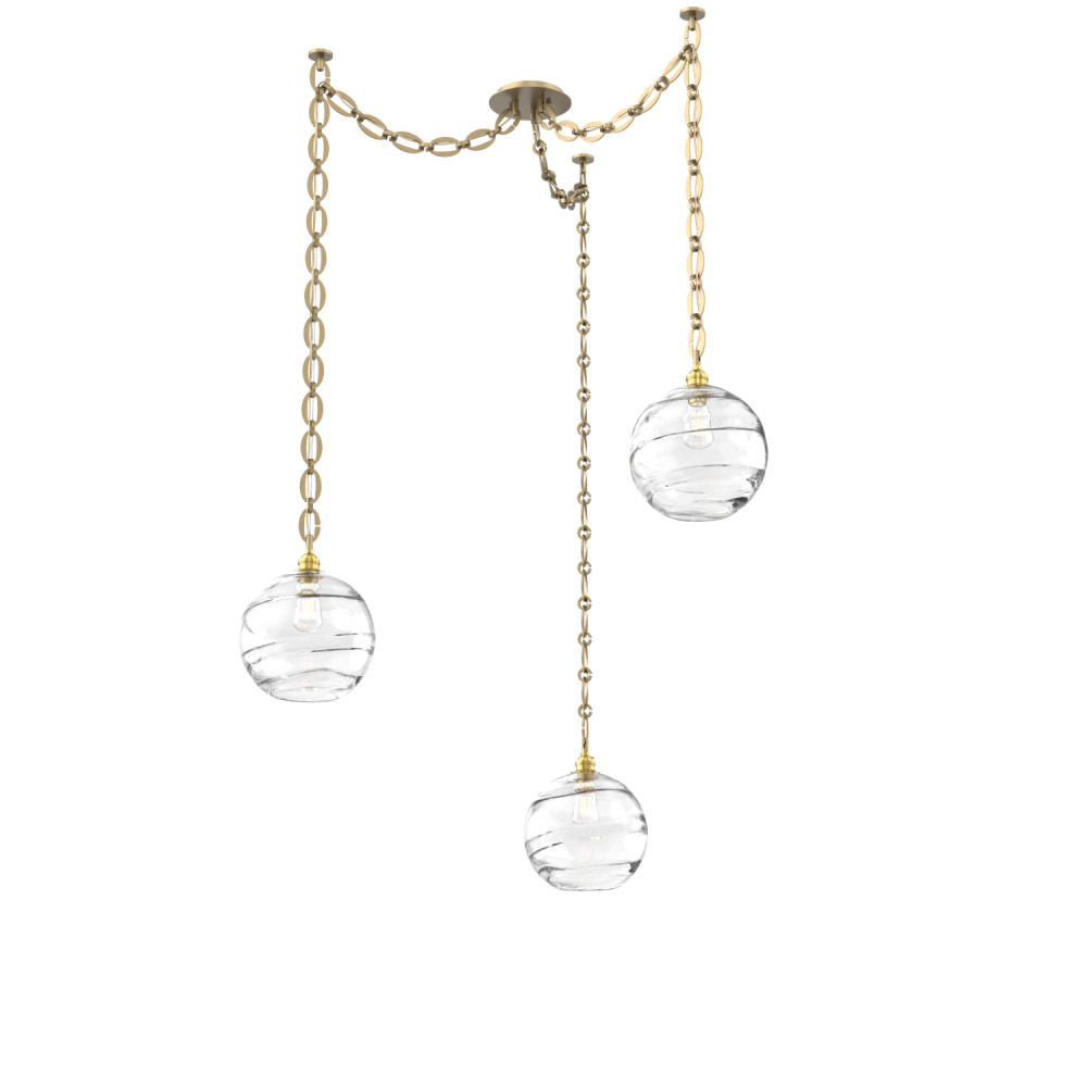 Terra Multi Light Pendant Multi Port Canopy Gilded Brass