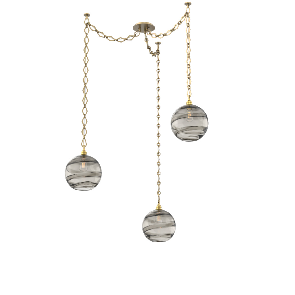 Terra Multi Light Pendant Multi Port Canopy Gilded Brass