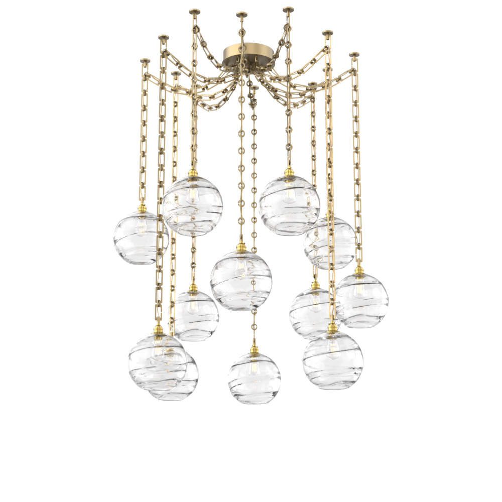 Terra Multi Light Pendant Multi Port Canopy Gilded Brass