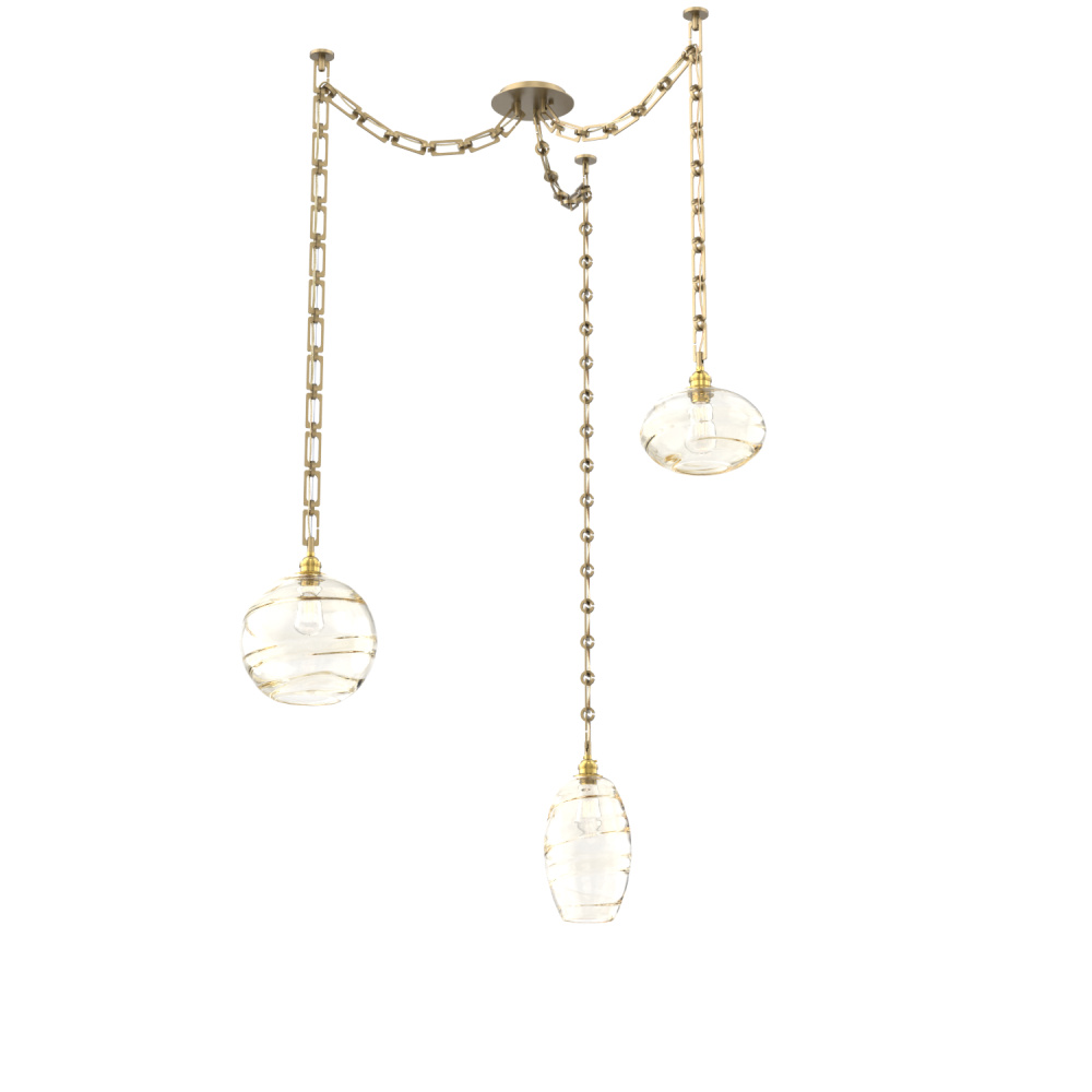 Misto Multi Light Pendant Multi Port Canopy Gilded Brass
