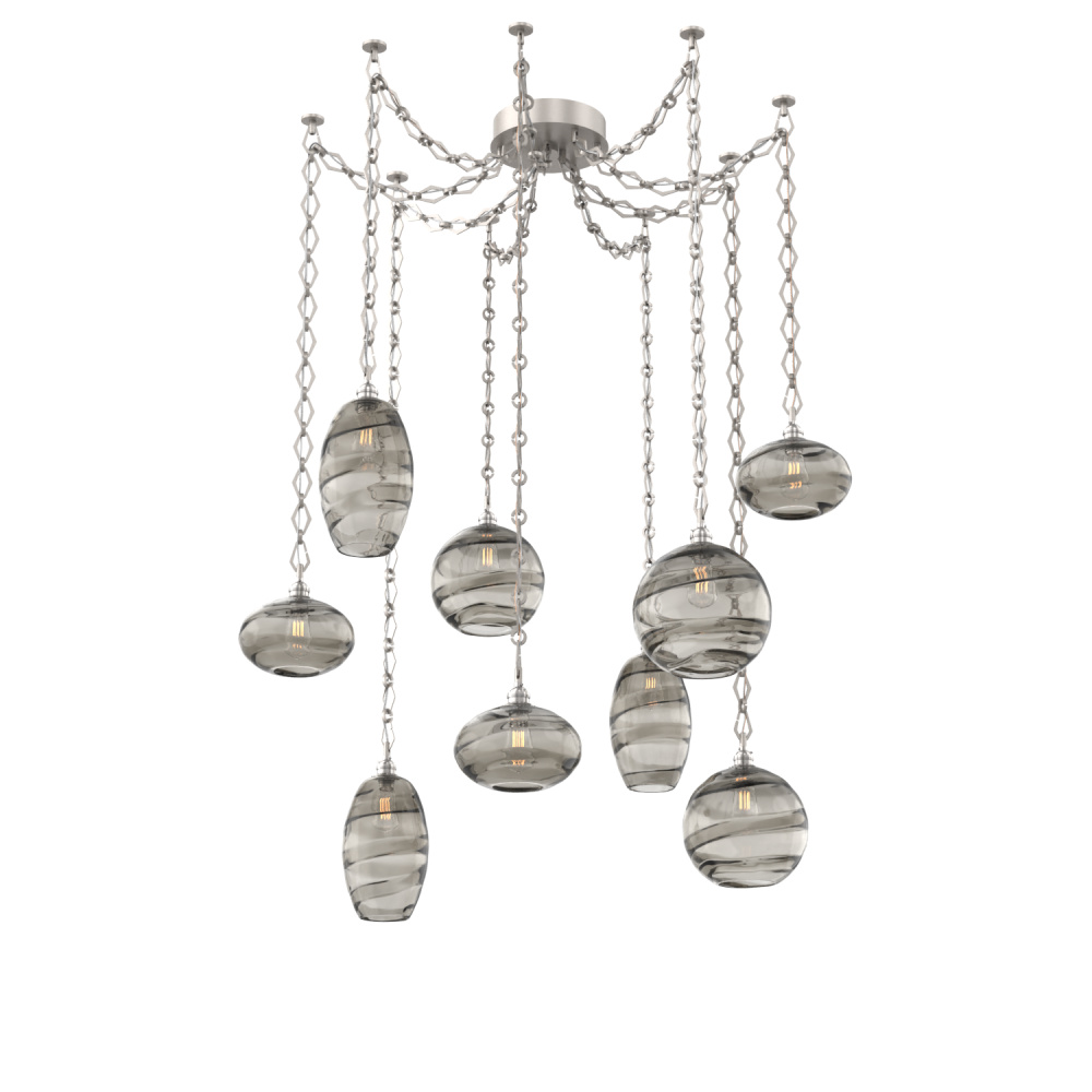 Misto Multi Light Pendant Multi Port Canopy Beige Silver