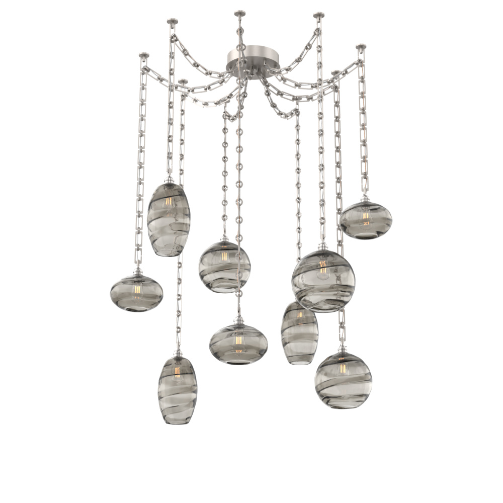 Misto Multi Light Pendant Multi Port Canopy Beige Silver