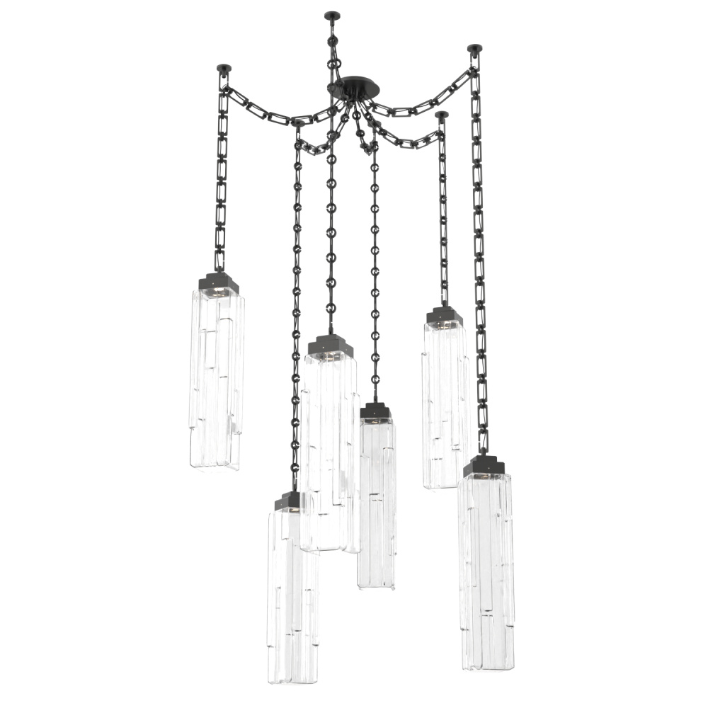 Ledgestone Multi Light Pendant Multi Port Canopy Matte Black