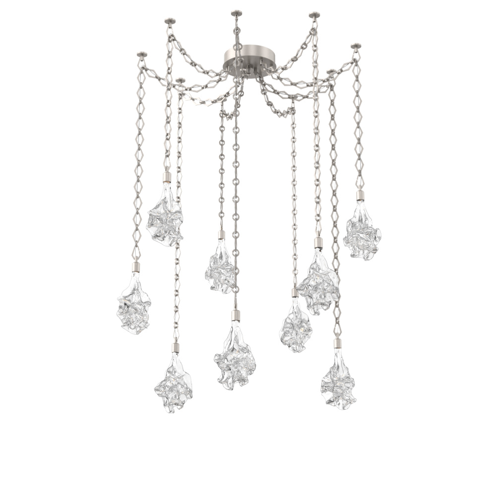 Blossom Multi Light Pendant Multi Port Canopy Beige Silver