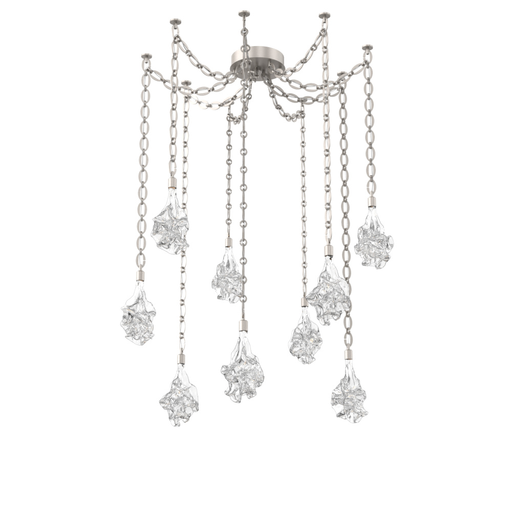 Blossom Multi Light Pendant Multi Port Canopy Beige Silver