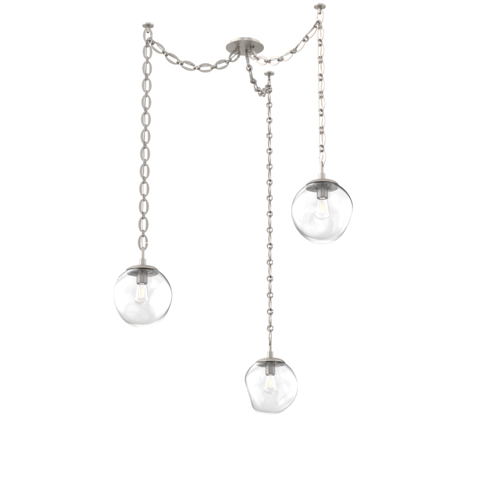 Aster Bulb Multi Light Pendant Multi Port Canopy Beige Silver
