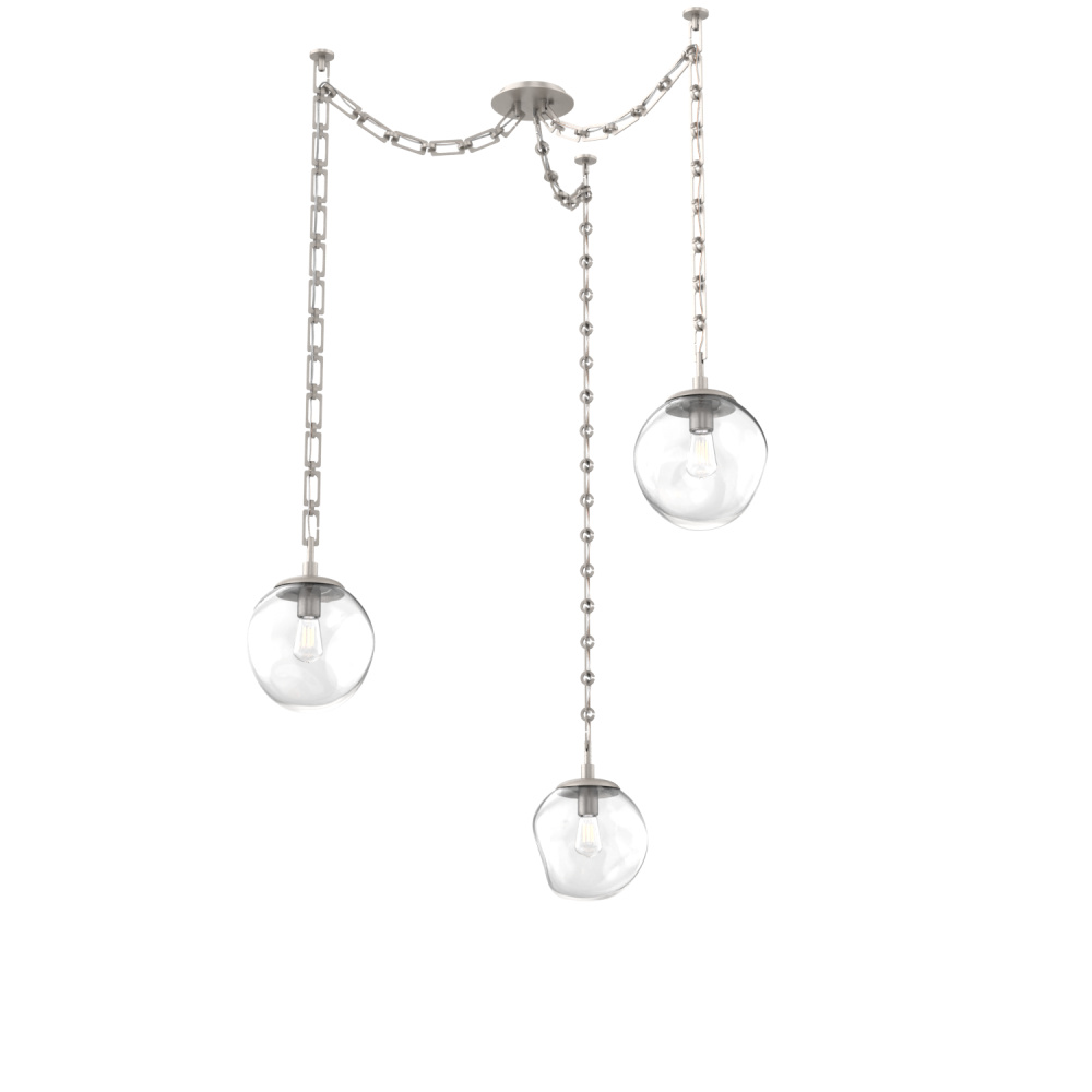 Aster Bulb Multi Light Pendant Multi Port Canopy Beige Silver