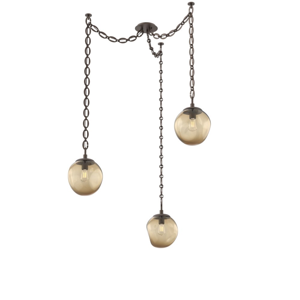 Aster Round 3pc Swag Multi-Pendant Chain (Bulb)