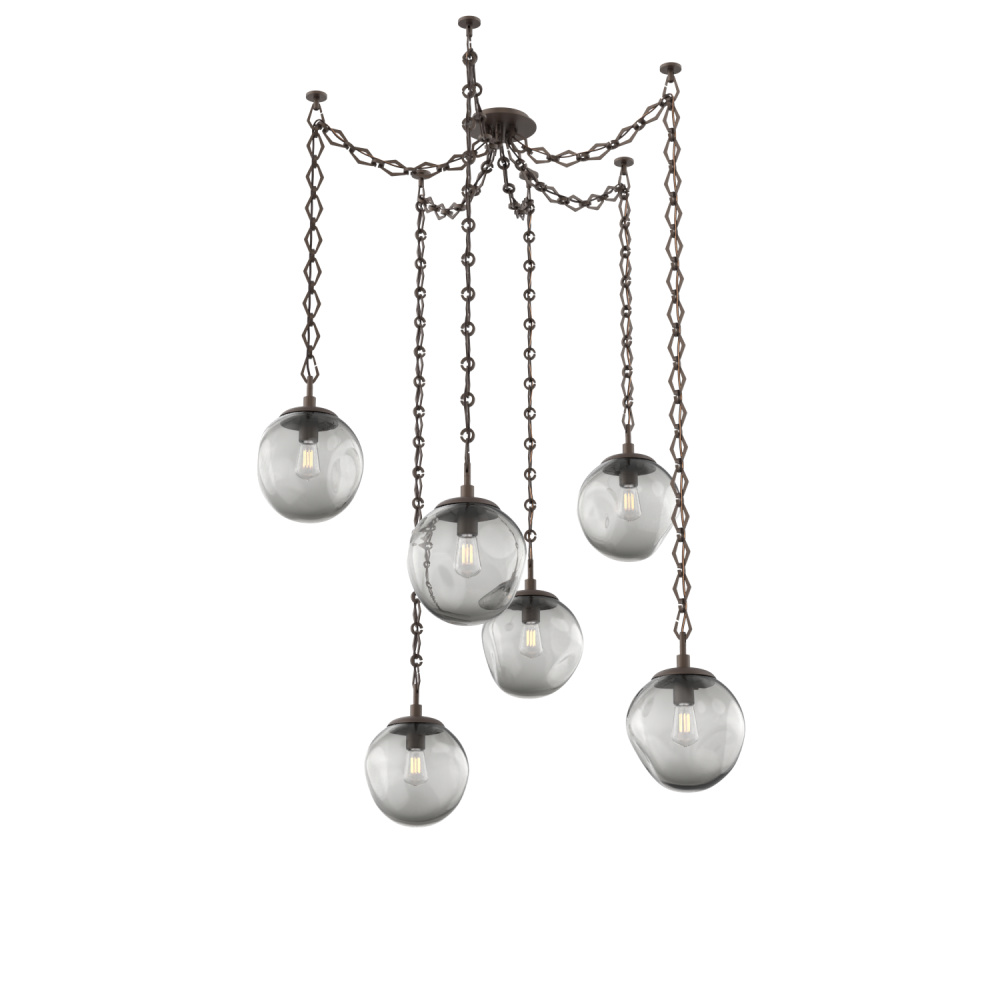 Aster Bulb Multi Light Pendant Multi Port Canopy Flat Bronze