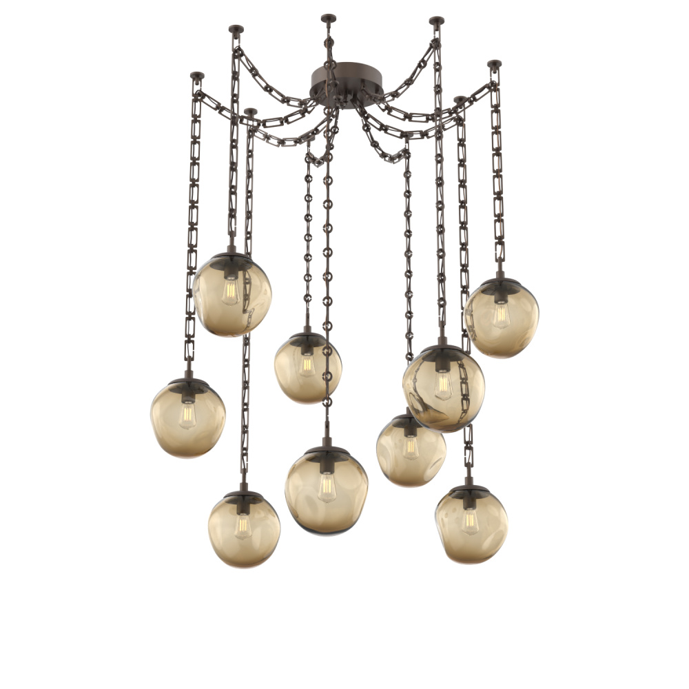 Aster Round 9pc Swag Multi-Pendant Chain (Bulb)