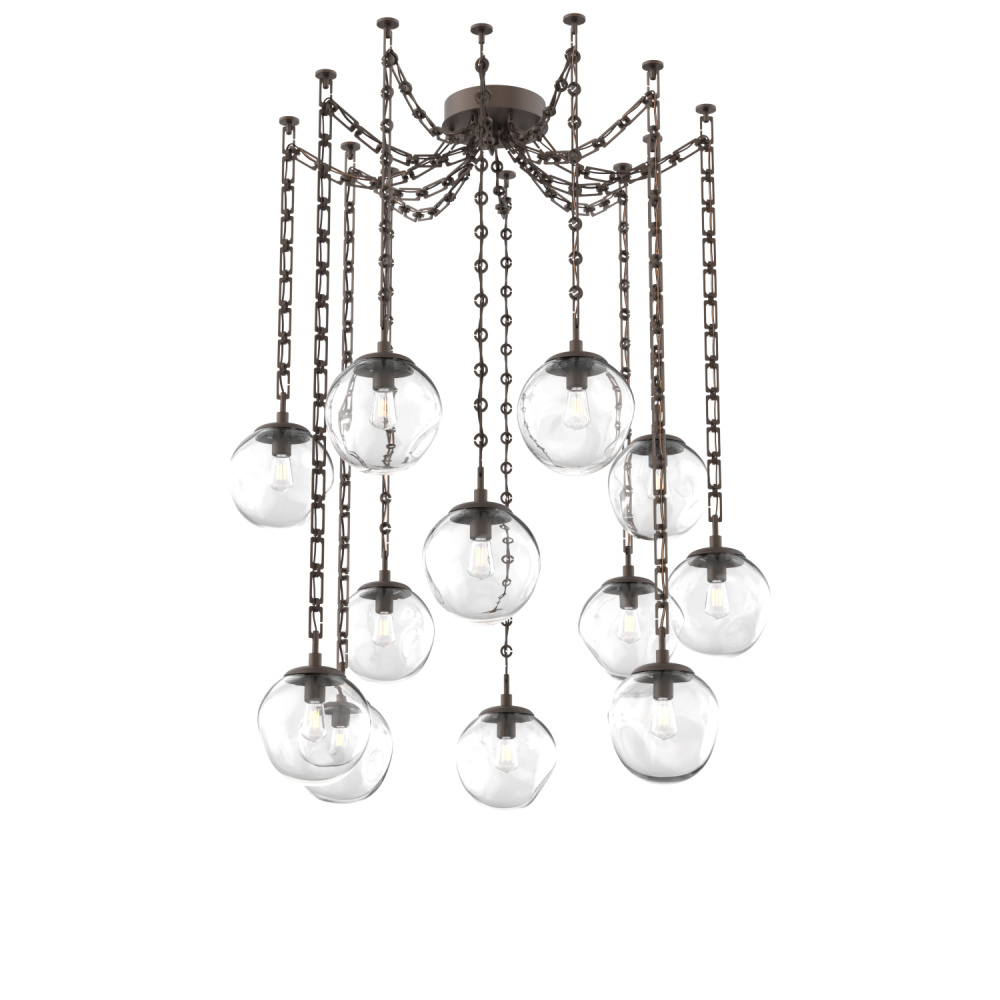Aster Bulb Multi Light Pendant Multi Port Canopy Flat Bronze