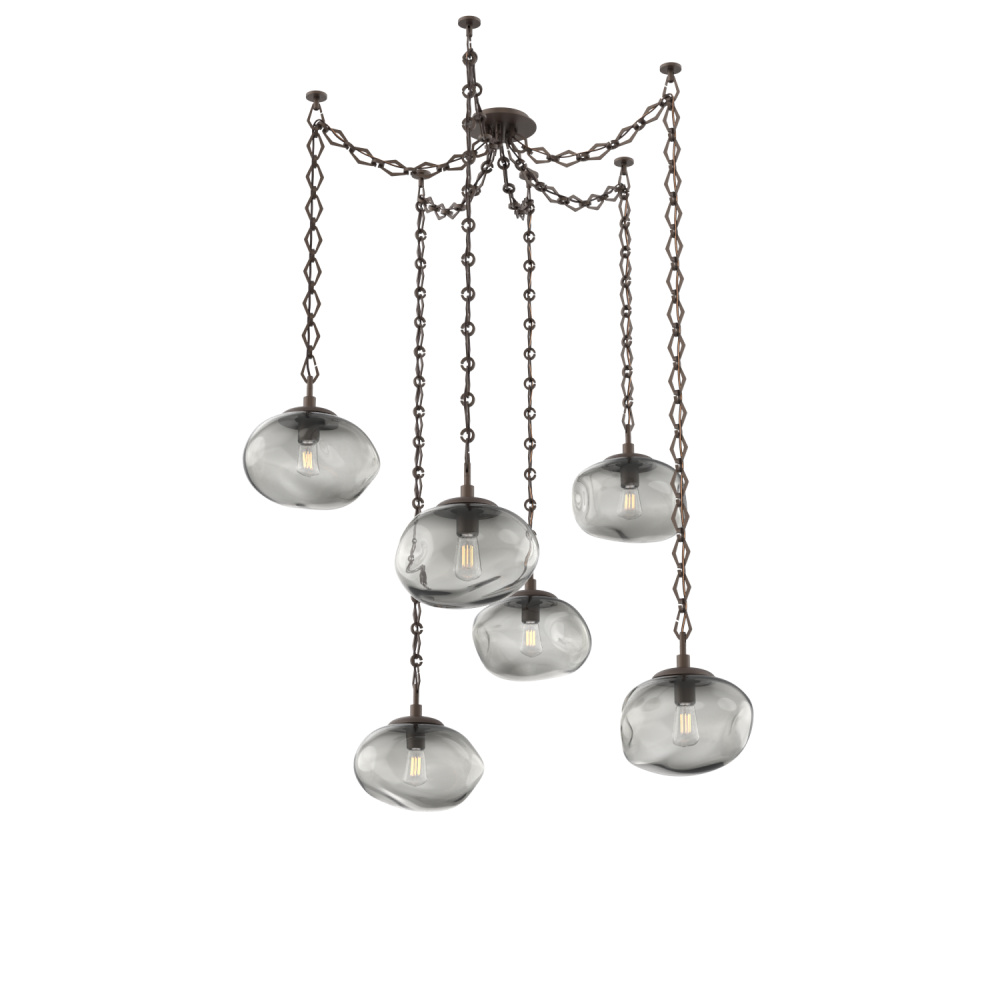 Nova Bulb Multi Light Pendant Multi Port Canopy Flat Bronze