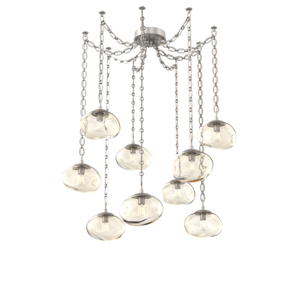 Nova Bulb Multi Light Pendant Multi Port Canopy Beige Silver