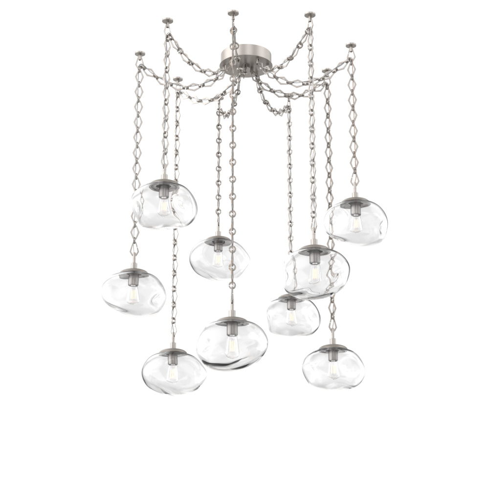 Nova Bulb Multi Light Pendant Multi Port Canopy Beige Silver