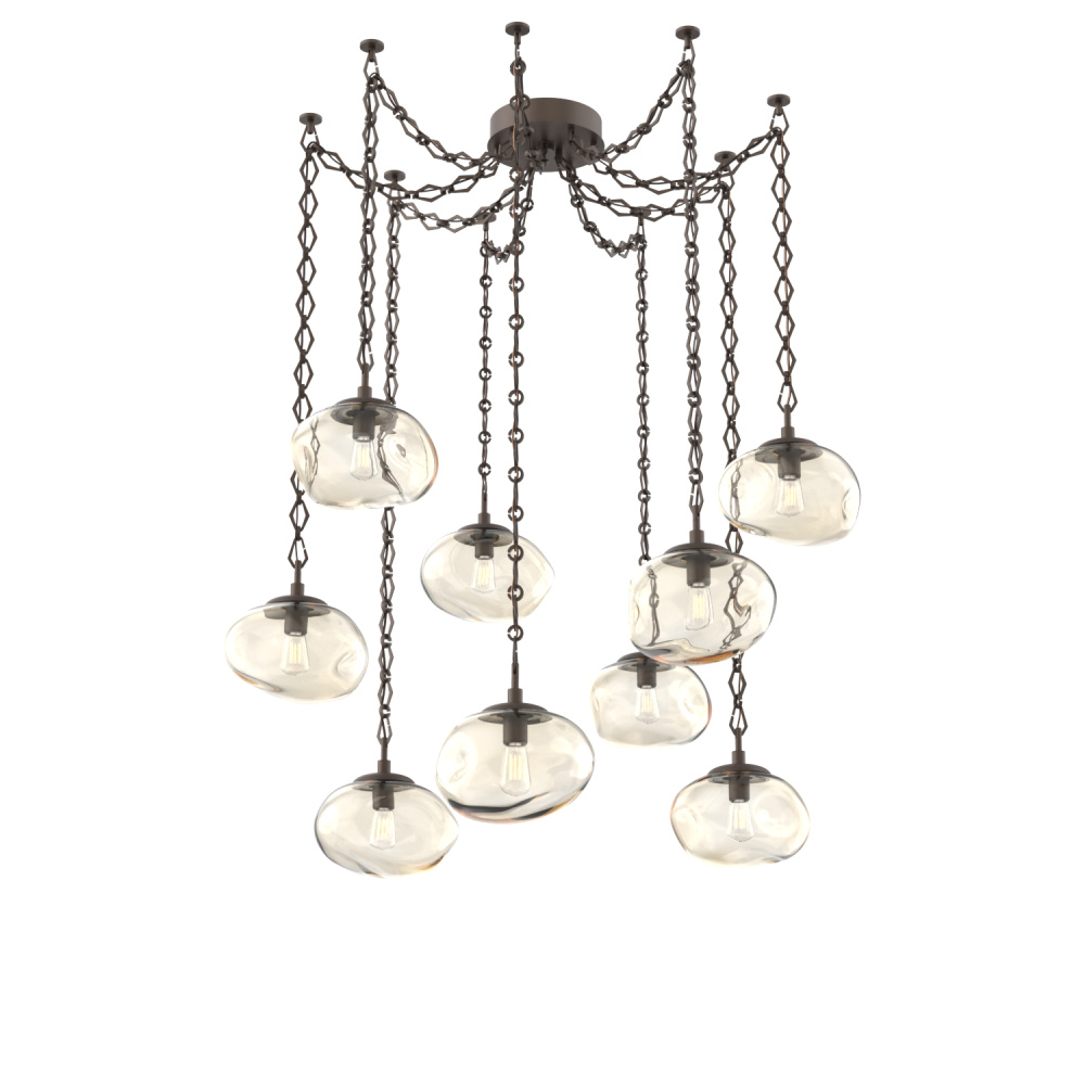 Nova Bulb Multi Light Pendant Multi Port Canopy Flat Bronze