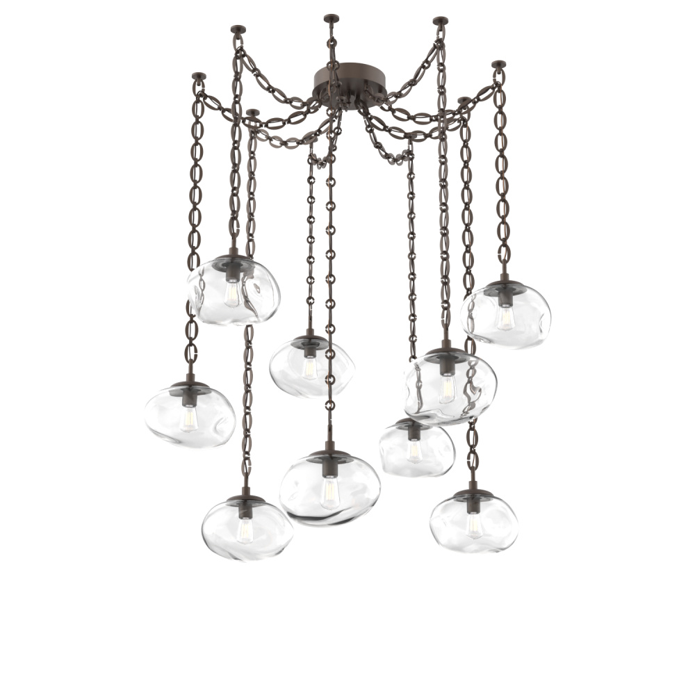 Nova Bulb Multi Light Pendant Multi Port Canopy Flat Bronze