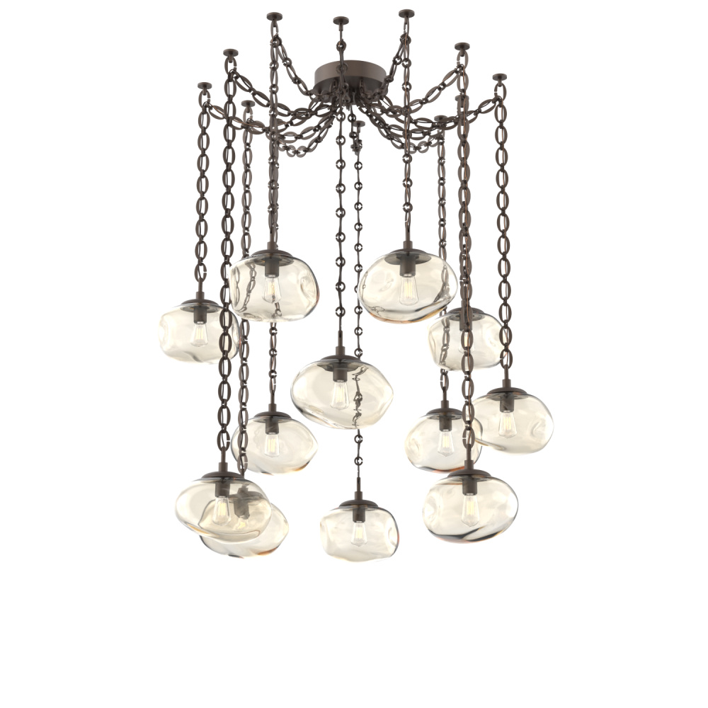 Nova Bulb Multi Light Pendant Multi Port Canopy Flat Bronze