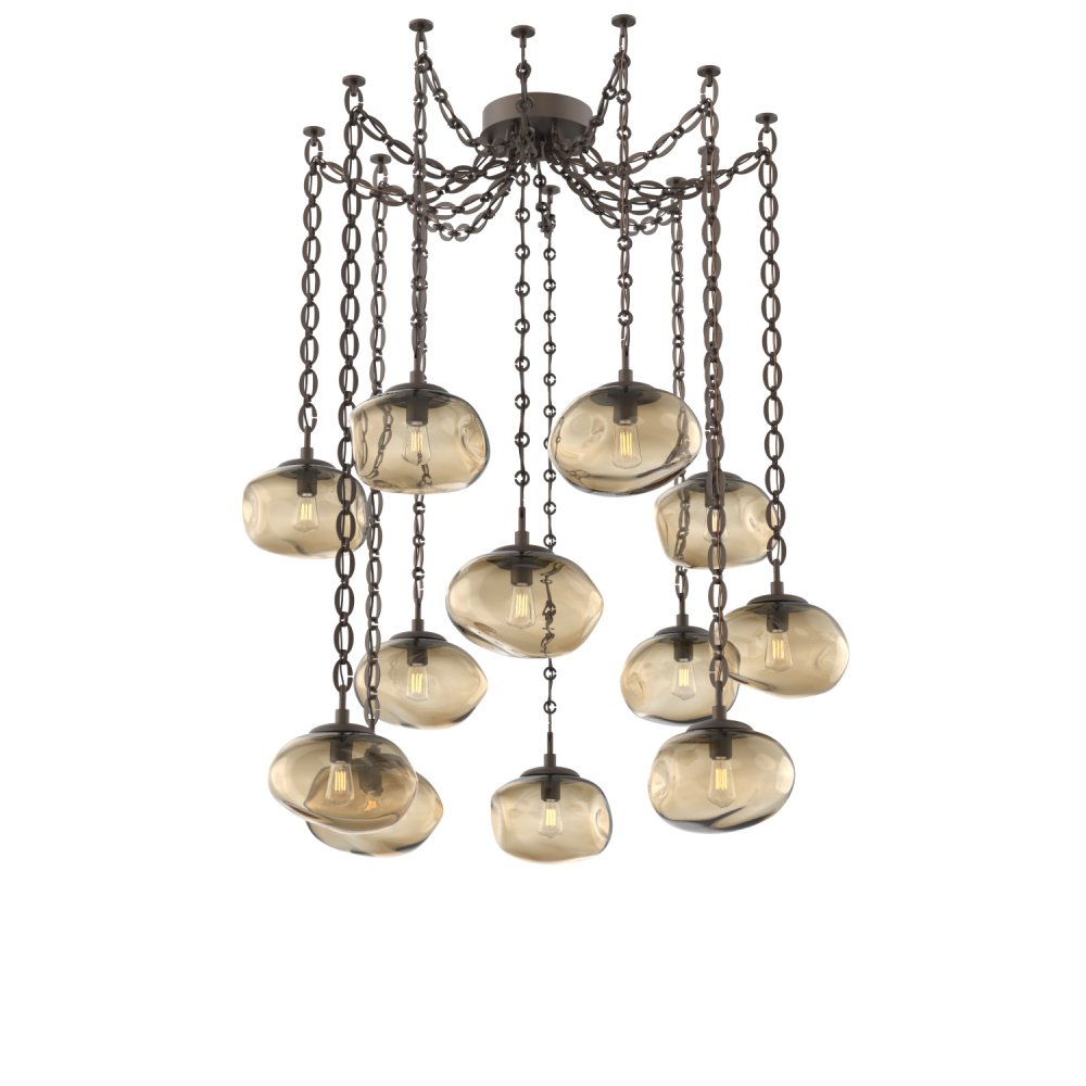 Nova Bulb Multi Light Pendant Multi Port Canopy Flat Bronze