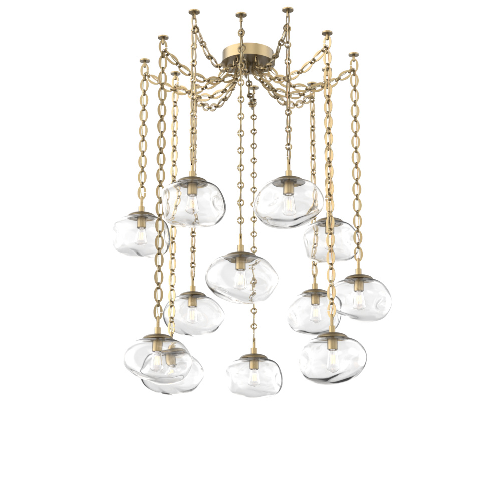 Nova Bulb Multi Light Pendant Multi Port Canopy Gilded Brass