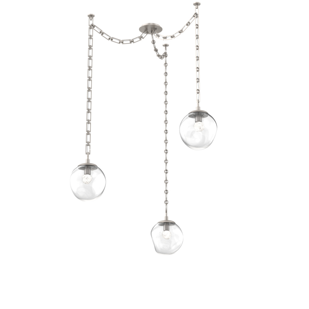 Aster LED Multi Light Pendant Multi Port Canopy Beige Silver
