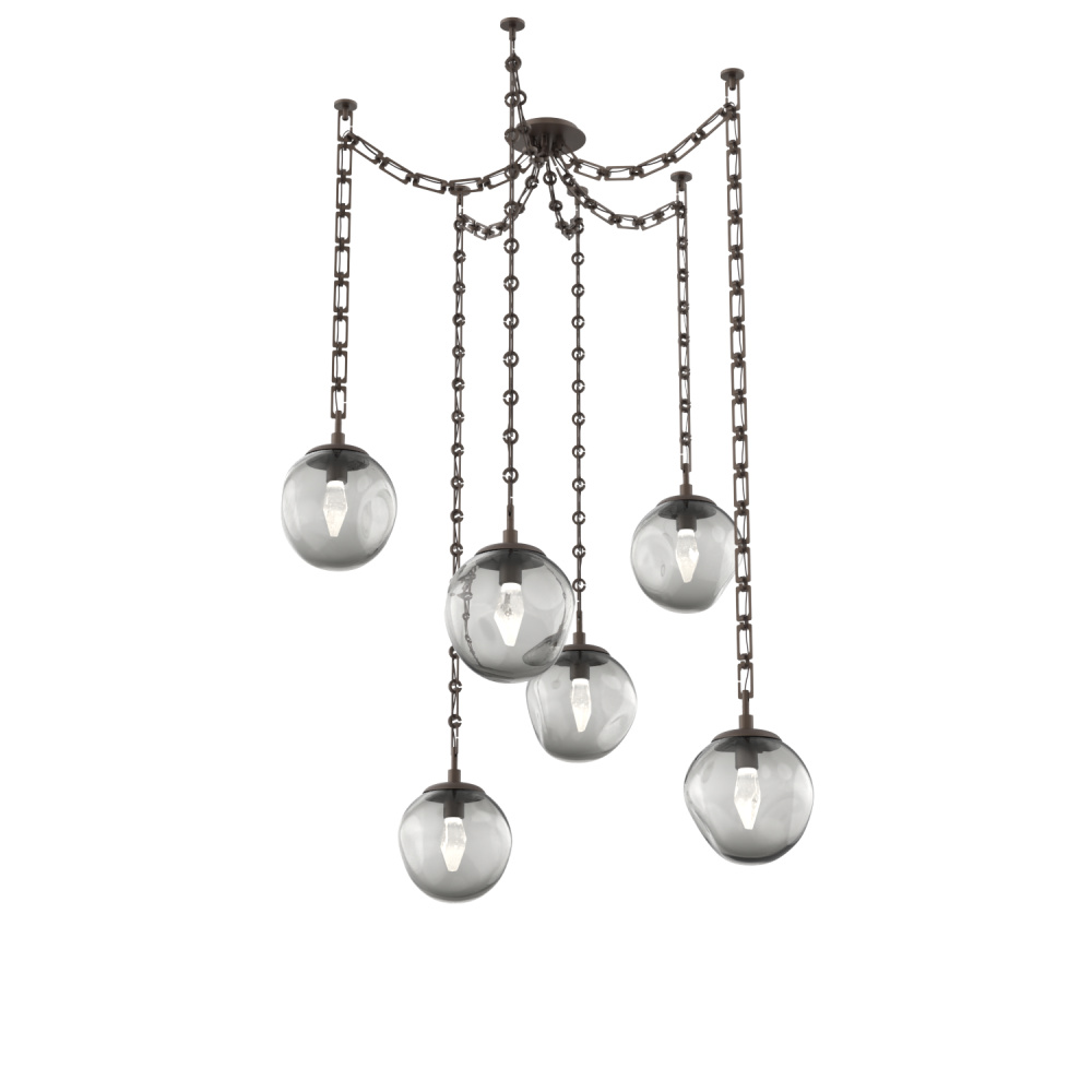 Aster Round 6pc Swag Multi-Pendant Chain (LED)