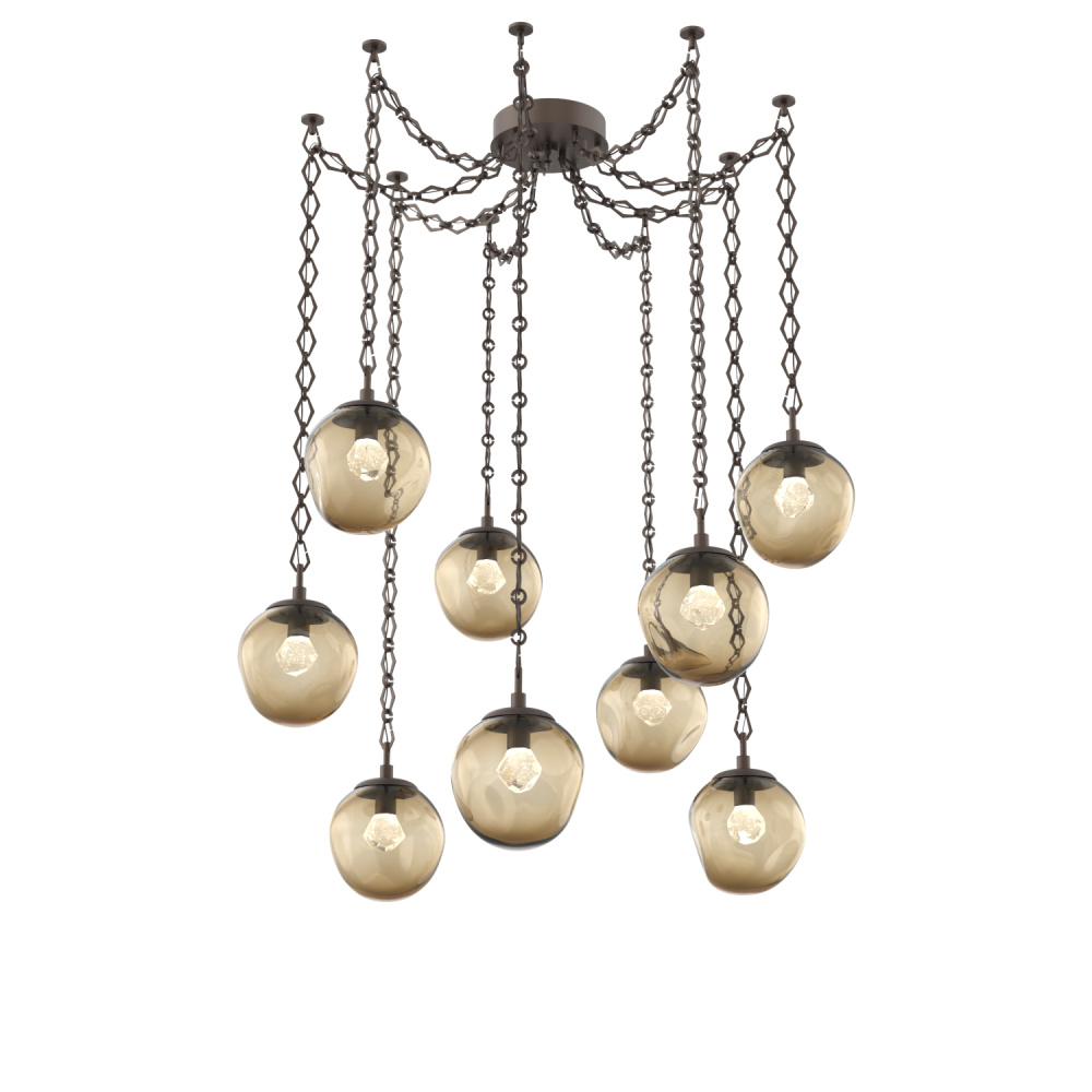 Aster LED Multi Light Pendant Multi Port Canopy Flat Bronze