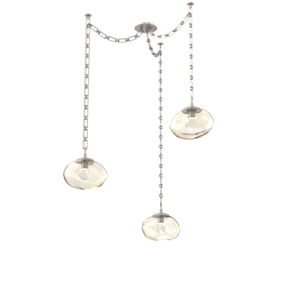 Nova LED Multi Light Pendant Beige Silver
