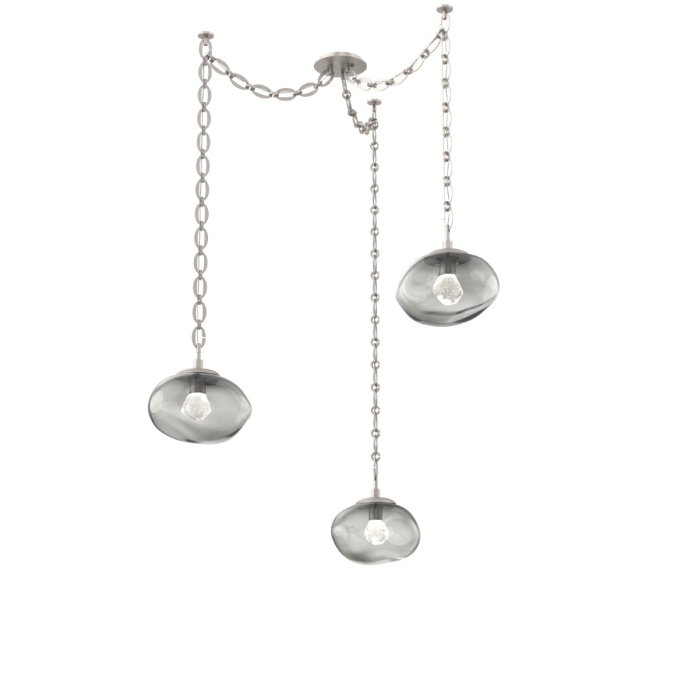 Nova LED Multi Light Pendant Beige Silver