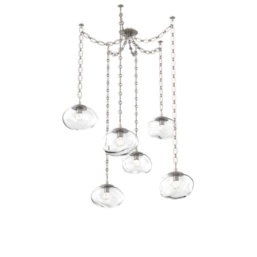 Nova LED Multi Light Pendant Beige Silver