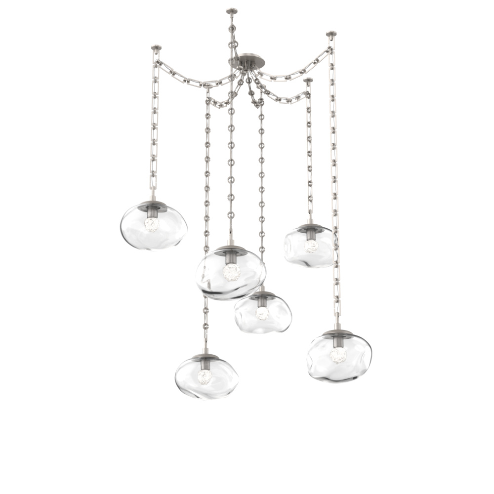 Nova LED Multi Light Pendant Beige Silver