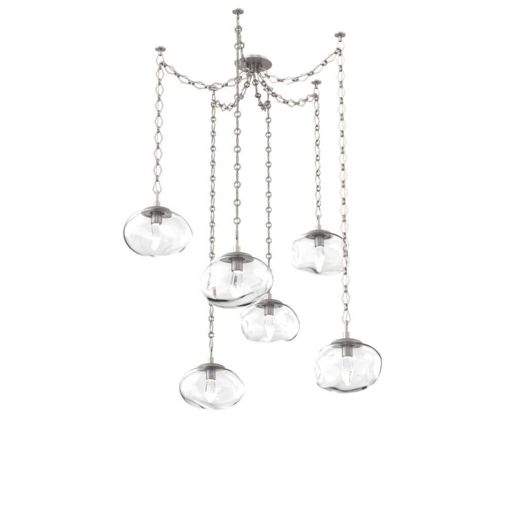 Nova LED Multi Light Pendant Beige Silver
