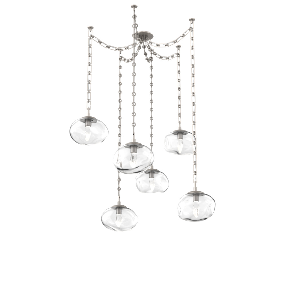 Nova LED Multi Light Pendant Beige Silver
