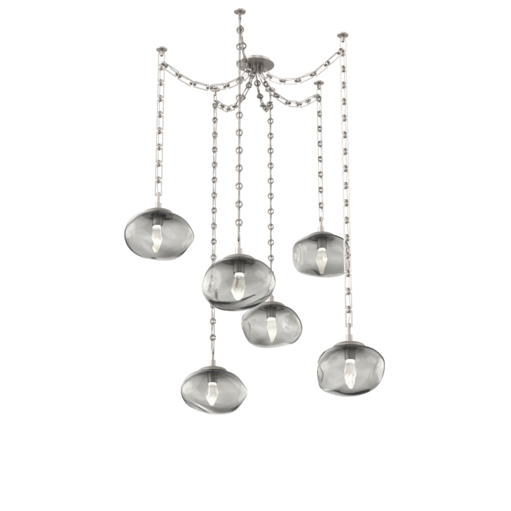 Nova LED Multi Light Pendant Beige Silver