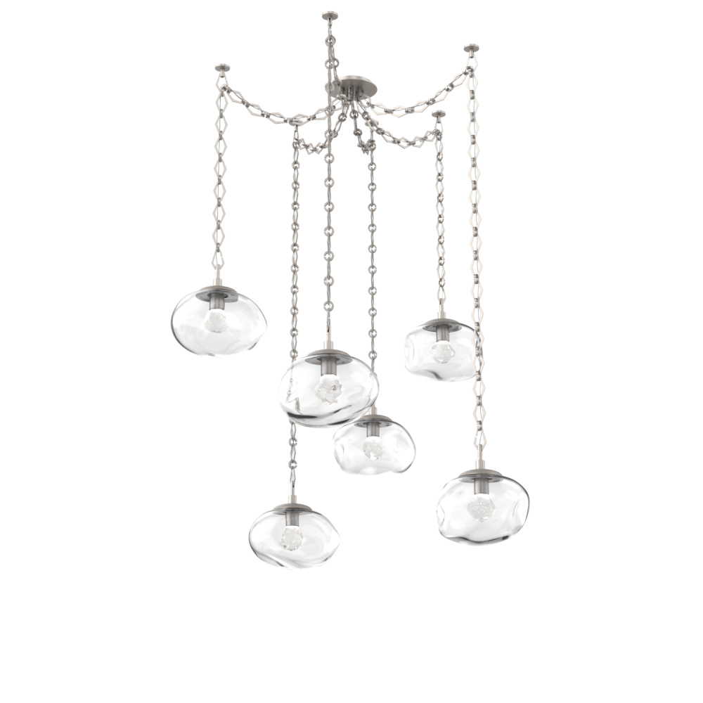 Nova LED Multi Light Pendant Beige Silver