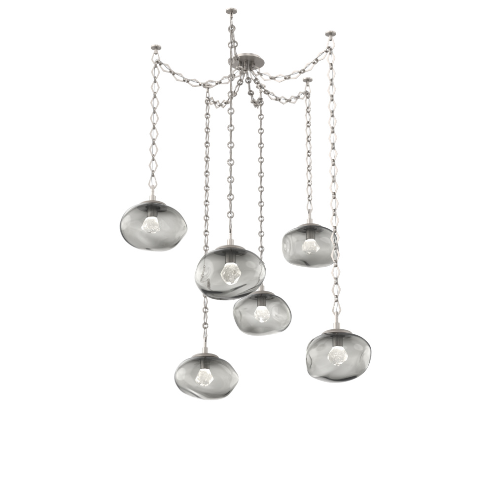 Nova LED Multi Light Pendant Beige Silver