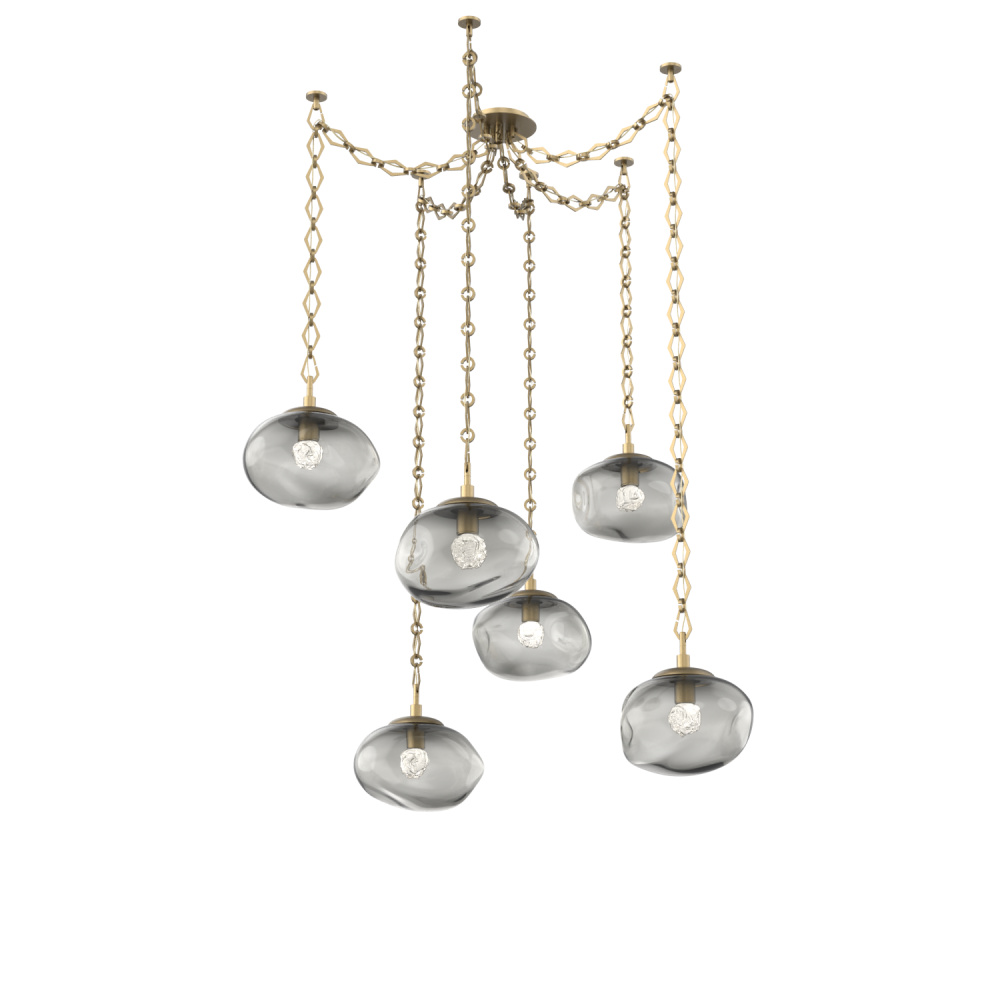 Nova LED Multi Light Pendant Gilded Brass