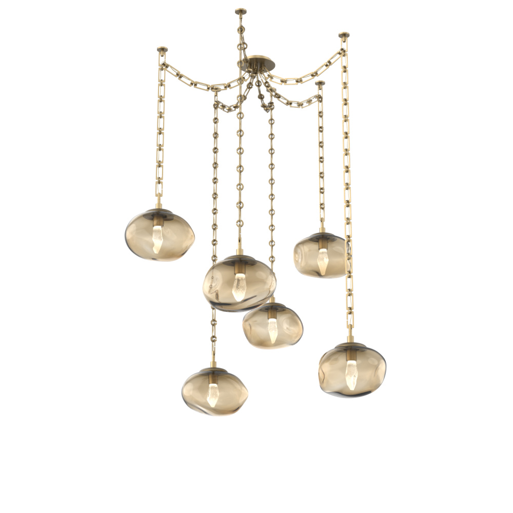 Nova LED Multi Light Pendant Gilded Brass