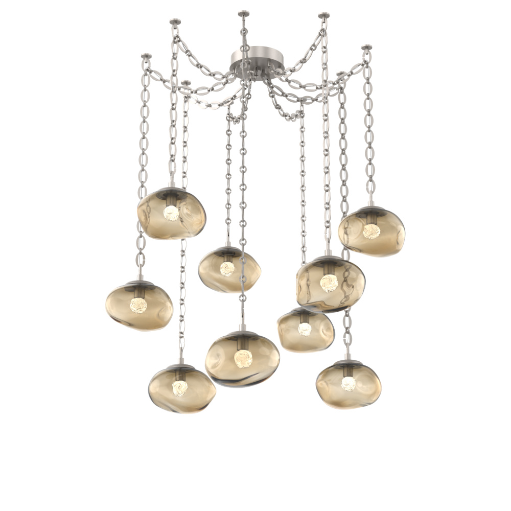 Nova LED Multi Light Pendant Beige Silver