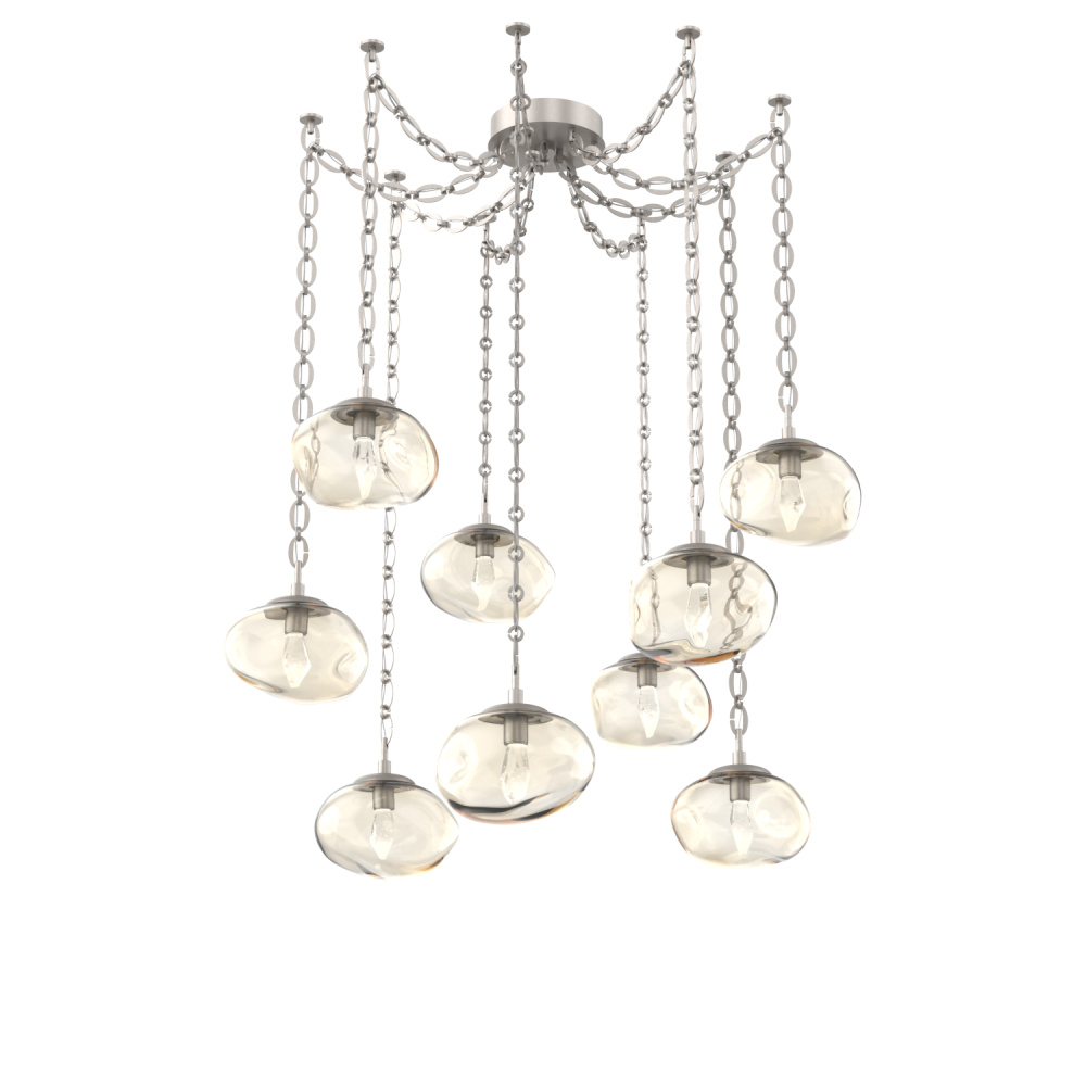 Nova LED Multi Light Pendant Beige Silver