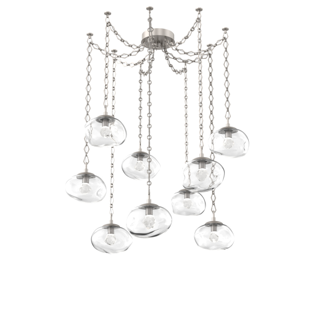 Nova LED Multi Light Pendant Beige Silver