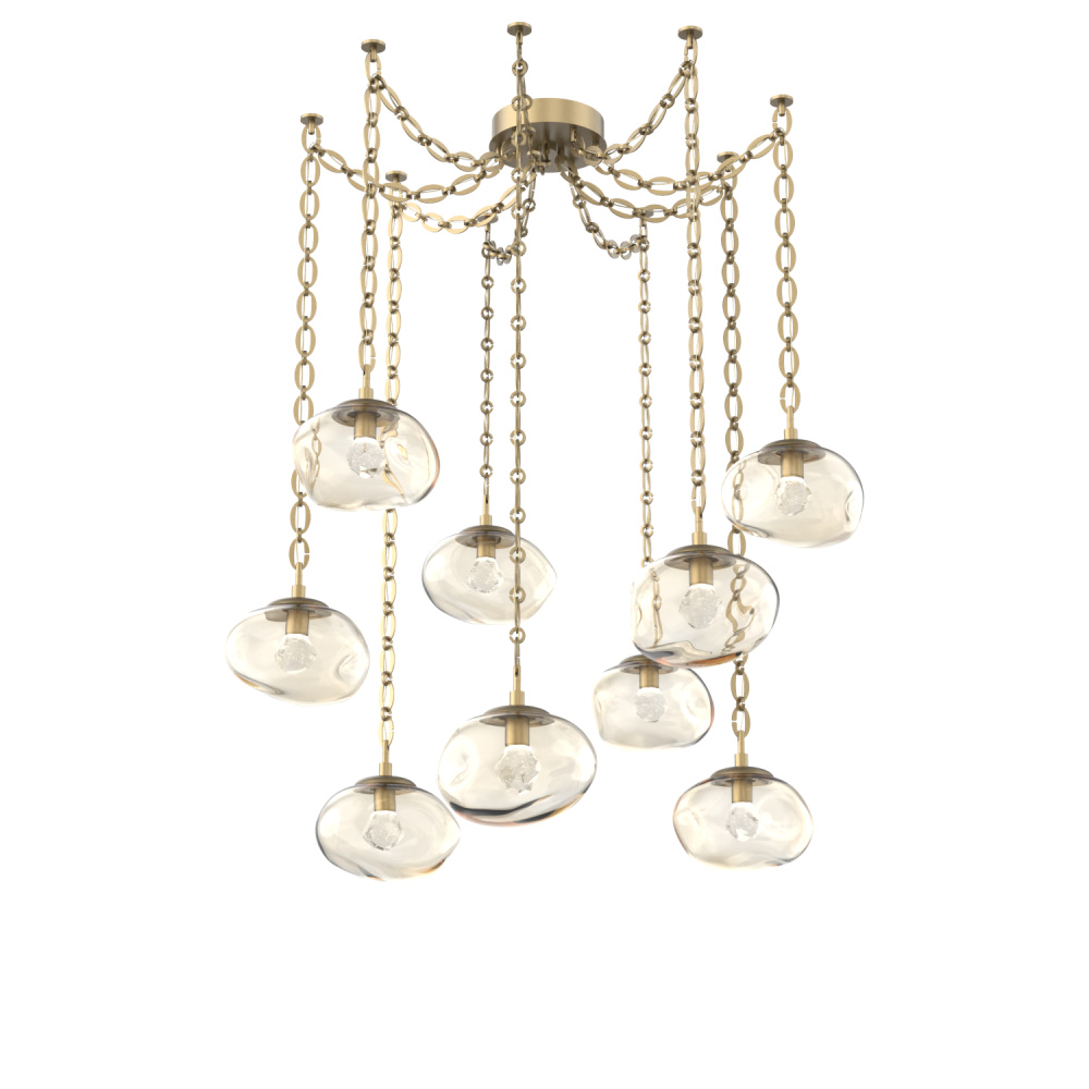 Nova LED Multi Light Pendant Gilded Brass