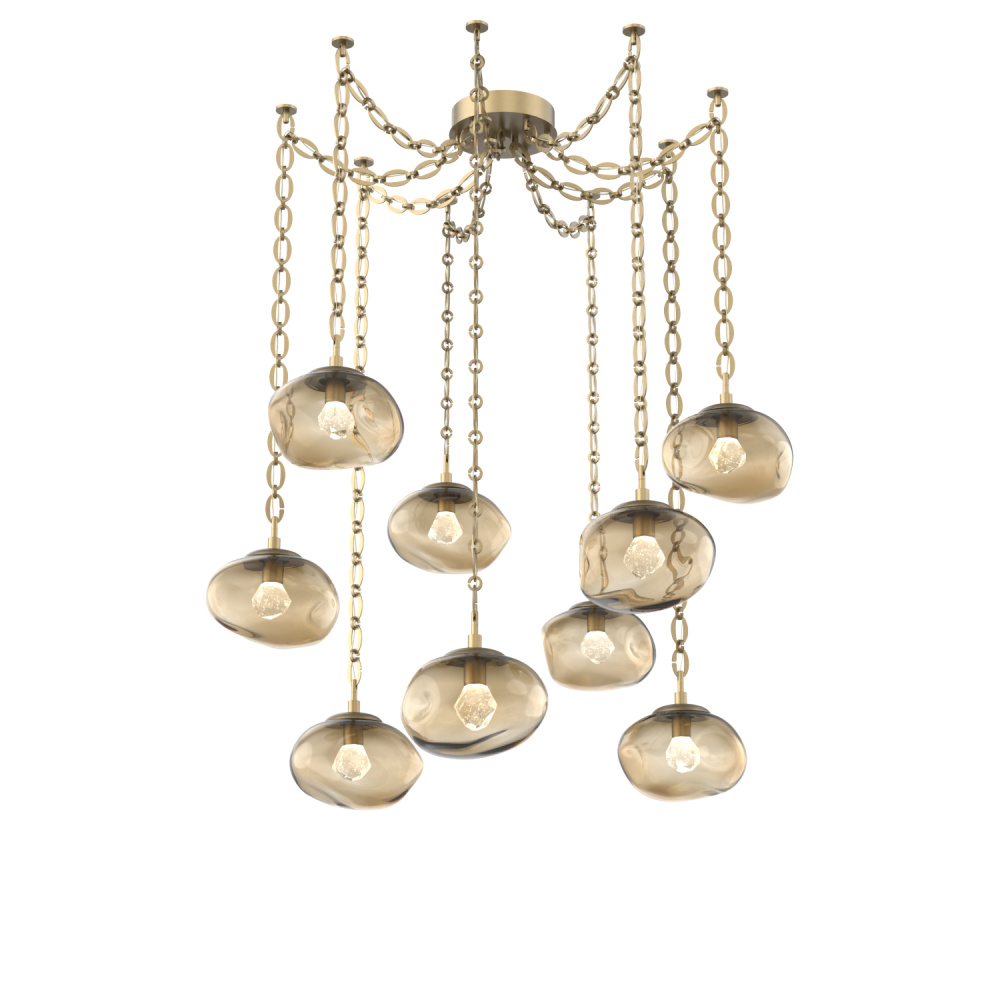 Nova LED Multi Light Pendant Gilded Brass